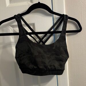 Lululemon Athletica Black Camouflage Sports Bra